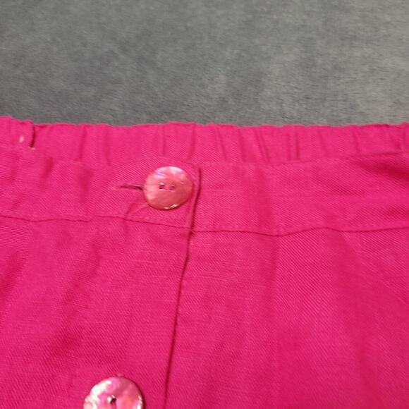 Choices Skirt Women Medium A Line Pink Barbiecore Linen Button Front Maxi Modest - Picture 6 of 12